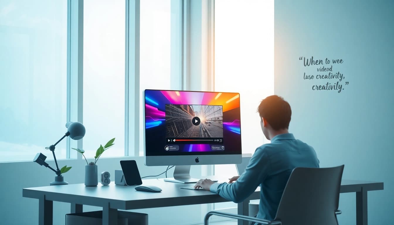 Experience the video to promptgenerator technology with vibrant AI video prompts and a modern workspace.