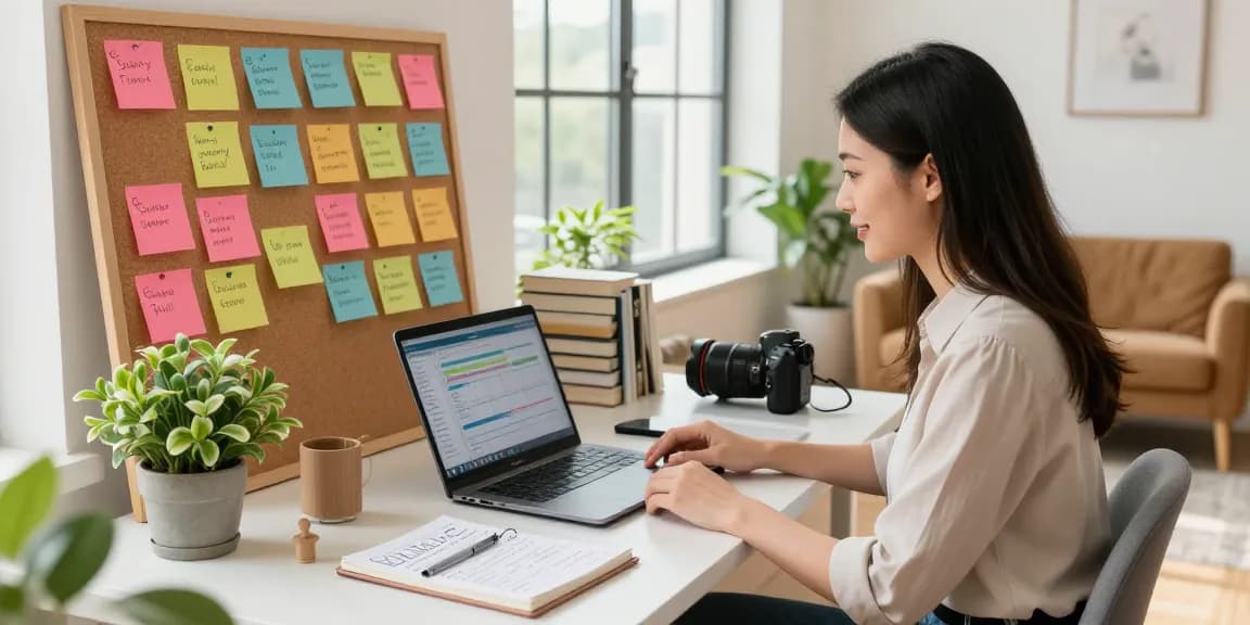 Dynamic coaching scene at https://dianneprice.com/ showcasing a life coach in an inspiring office space with client charts and motivational quotes.