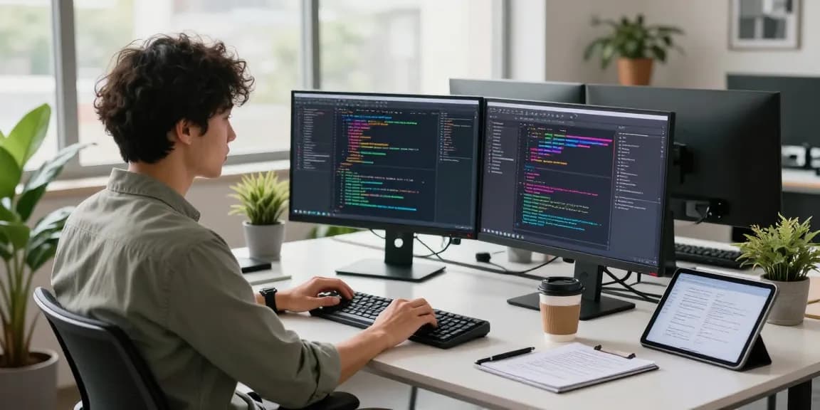 Paper plane app interface on modern workspace with coding elements for 纸飞机中文版.