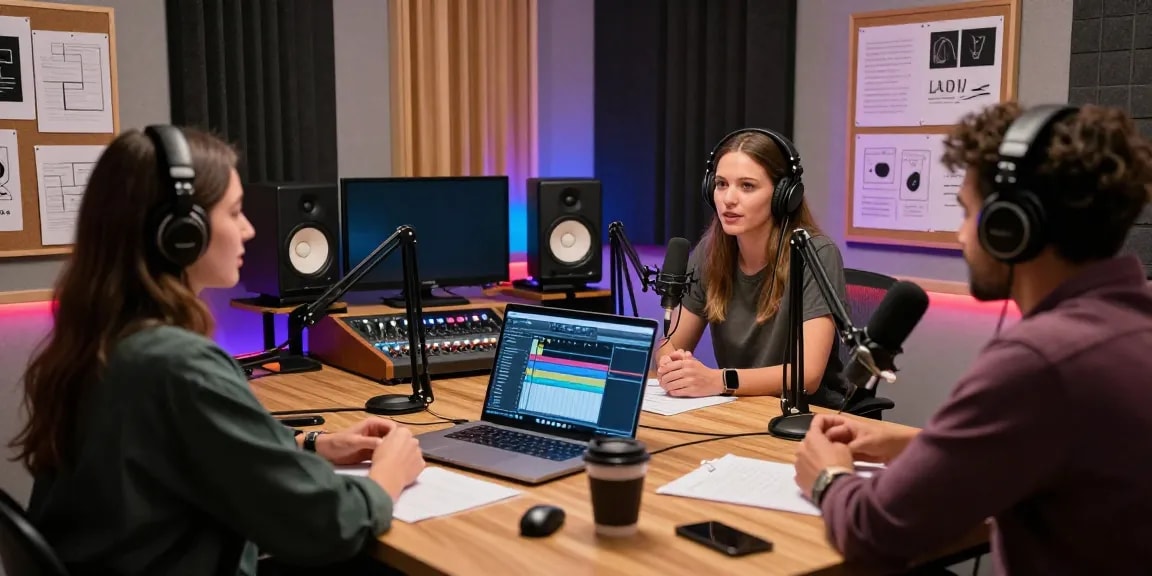 Engaging podcast recording with Brit Morin in a modern studio setting, highlighting rokok88 super innovation.