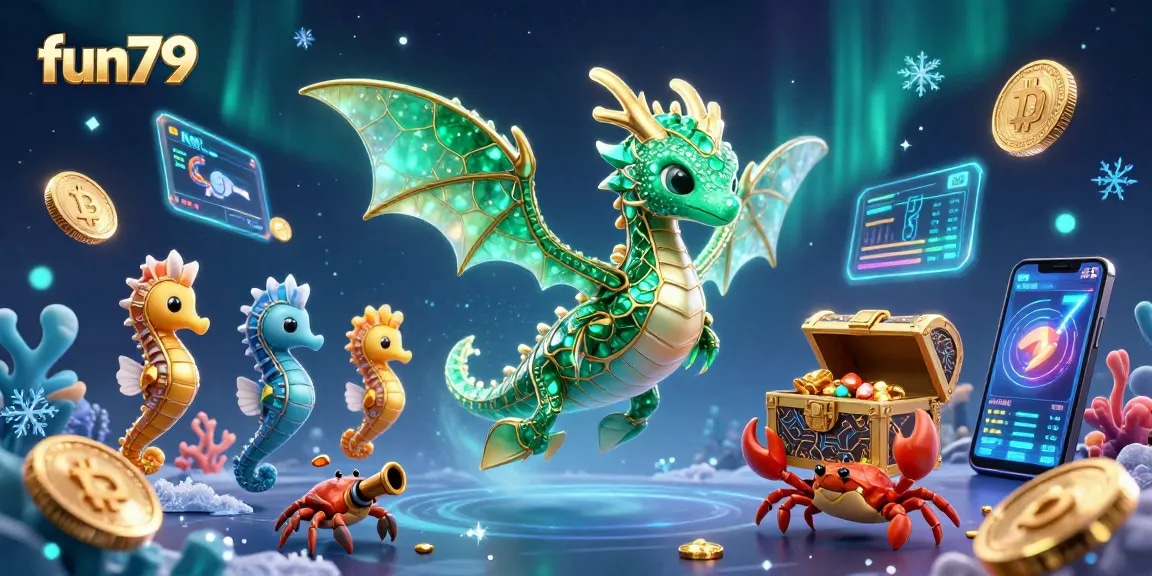 Experience fun79's thrilling underwater adventure with characters and vibrant 3D elements!