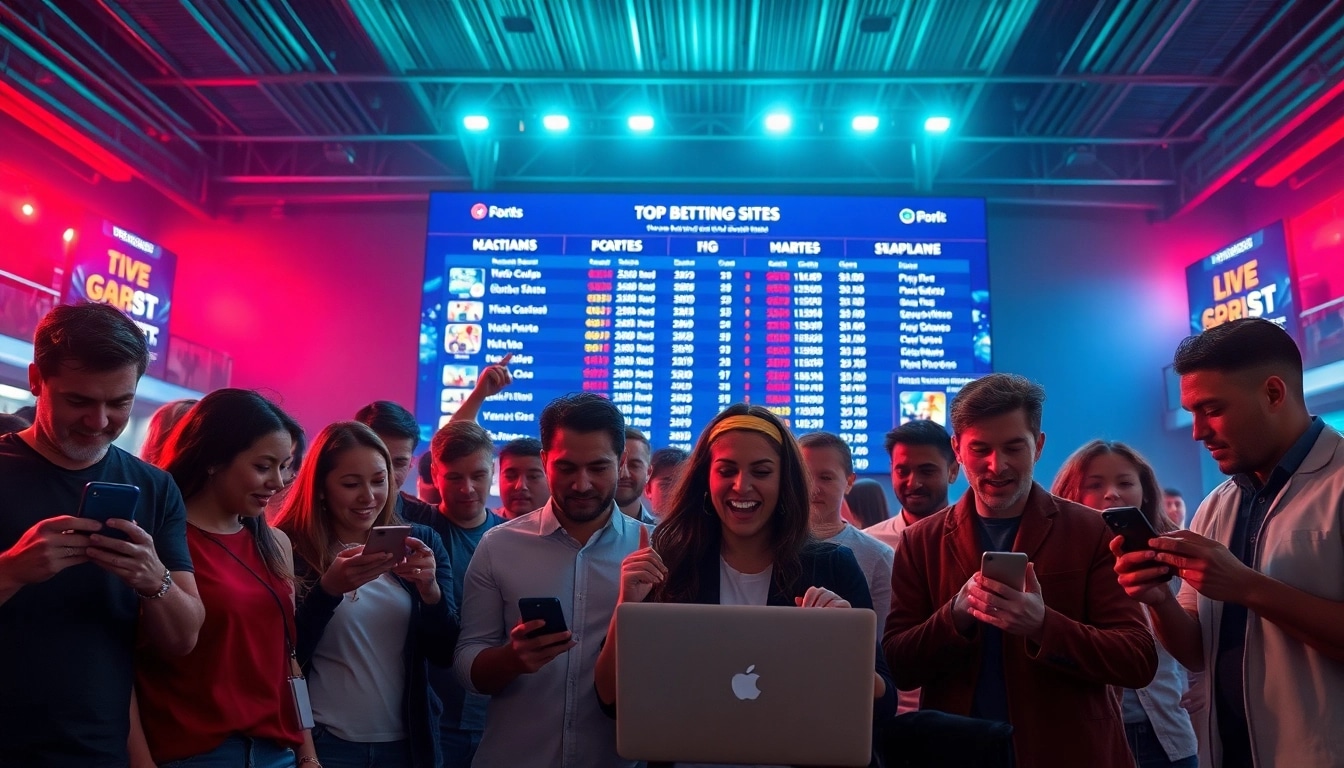 Engaging scene of best sports betting sites Mexico, showcasing diverse bettors in action.