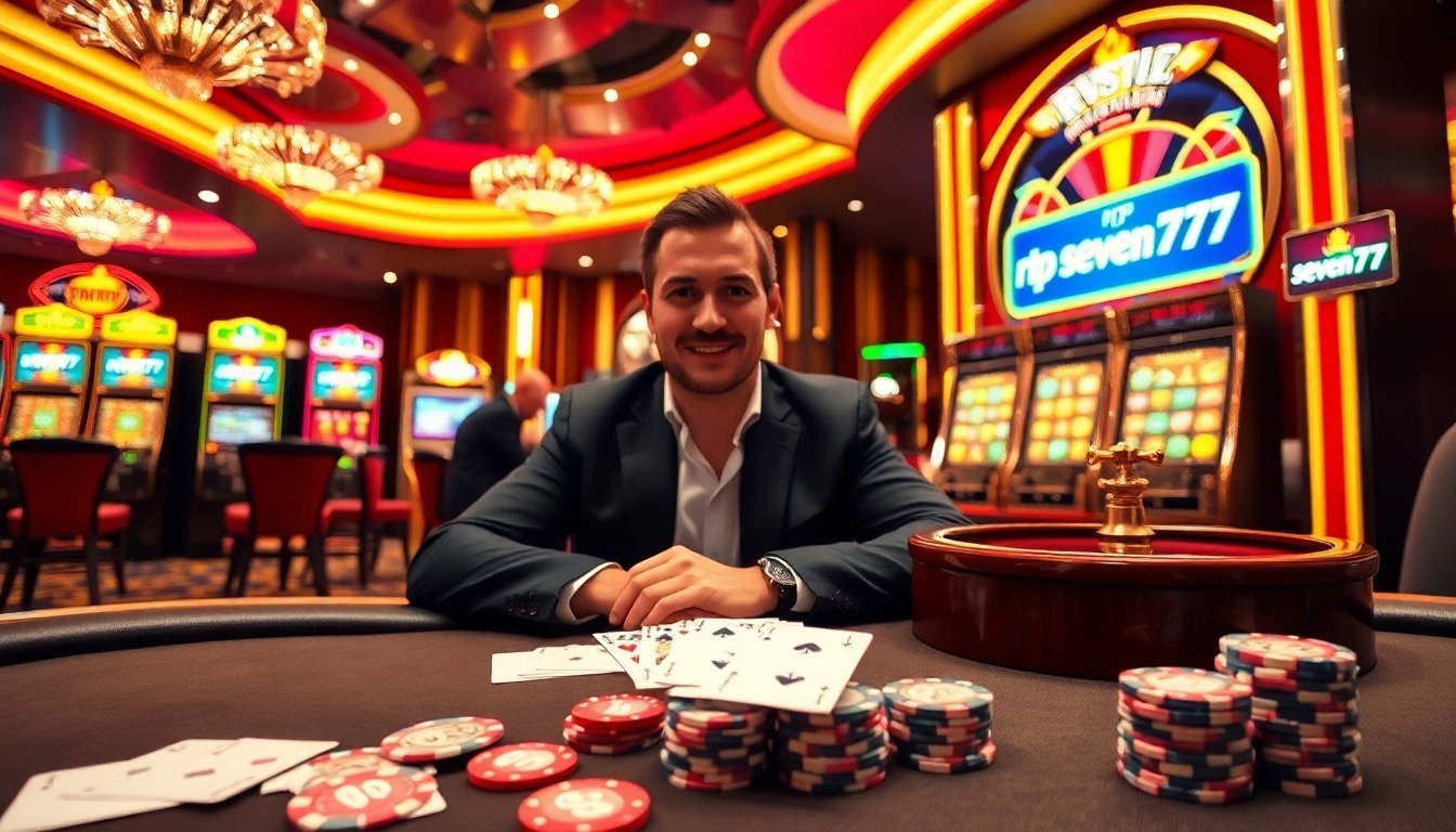 Experience excitement at the rtp seven77 casino table with vibrant games and luxurious décor.