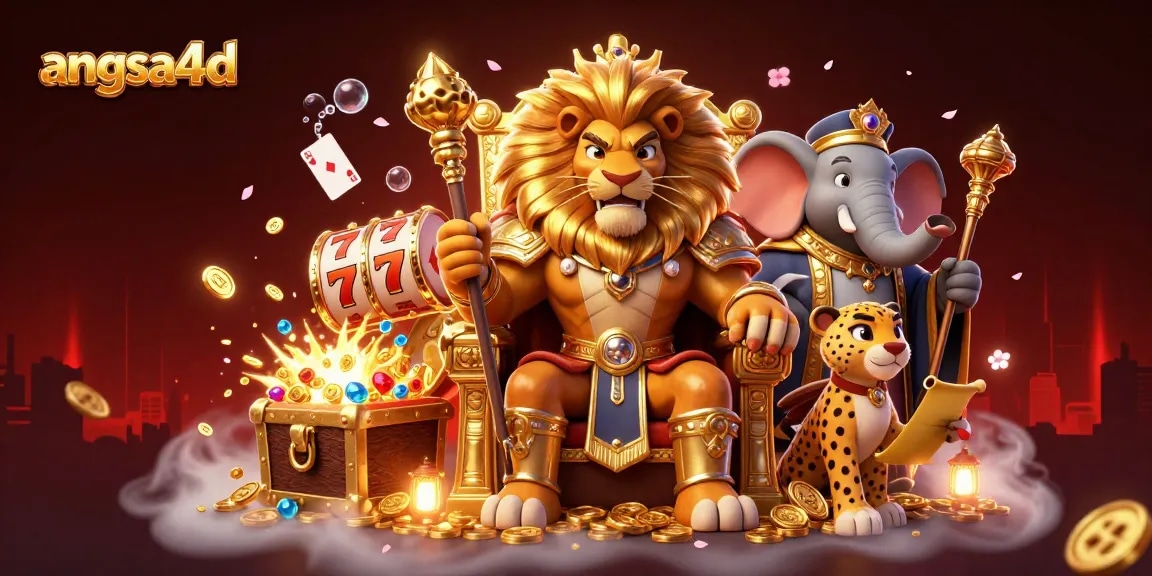 Engage with angsa4d through thrilling slots, featuring a lion king, elephant advisor, and cheetah messenger.