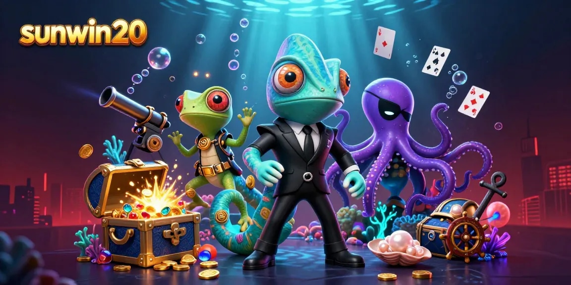 Engage in thrilling adventures with sunwin20’s dynamic underwater scene featuring a chameleon secret agent and interactive treasures.