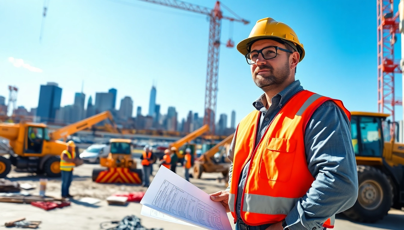 Engaged Manhattan General Contractor managing a vibrant construction site with modern tools and workers.
