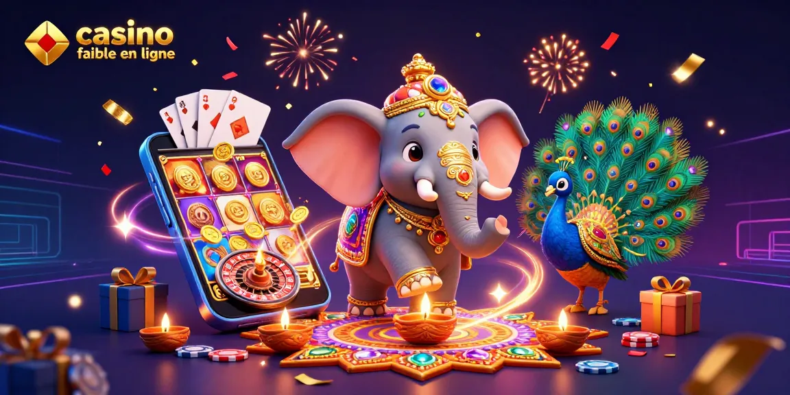 Vivez une expérience de jeu dynamique au casino fiable en ligne avec des éléments de machines à sous et de cartes vibrants dans une scène festive.
