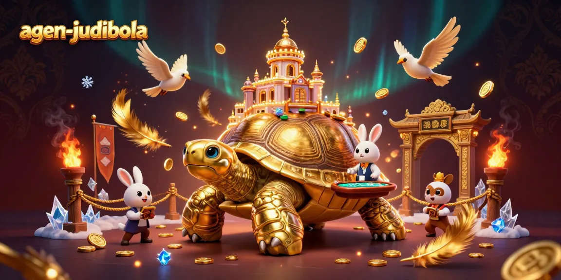 Experience action with agen-judibola in a vibrant 3D casino scene filled with golden coins.