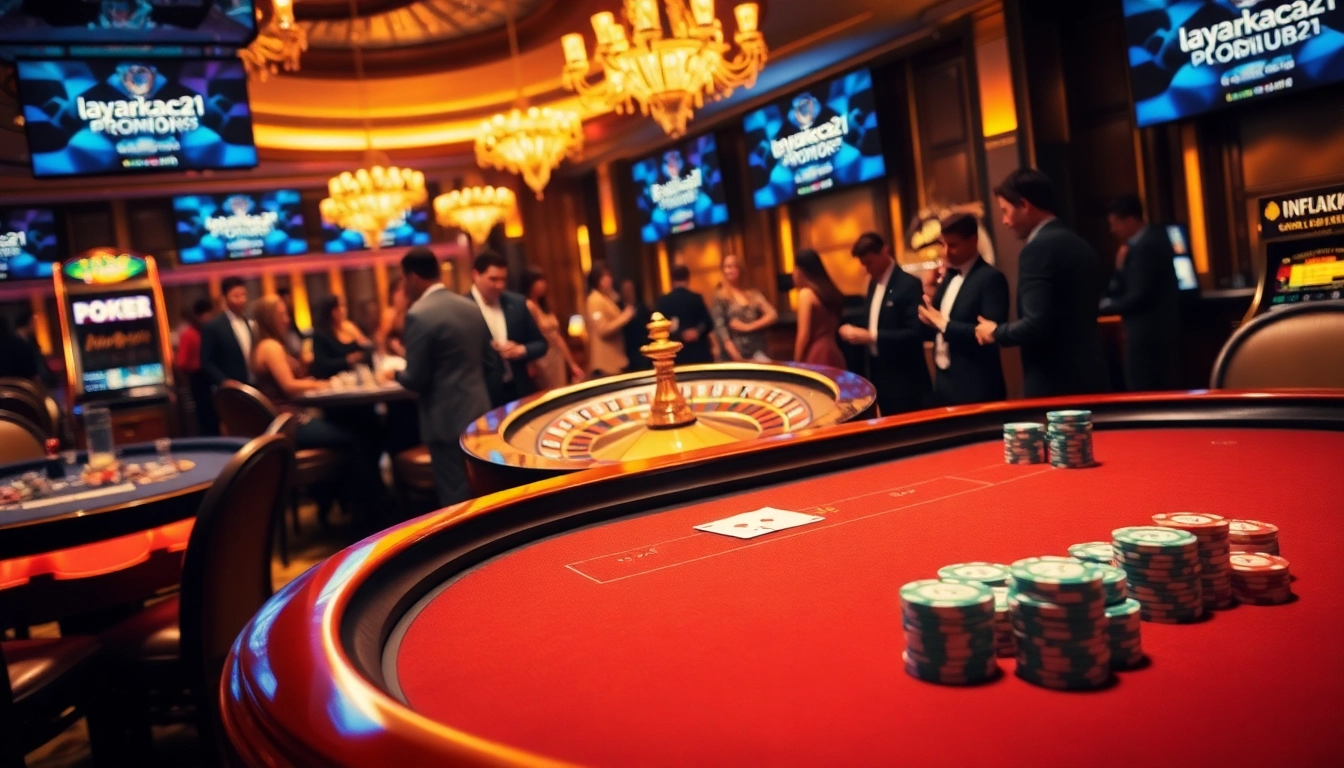 Experience high-stakes thrills at layarkaca21 casino with vibrant tables and excited players.