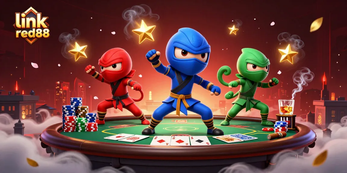 Engage with thrilling gameplay at link red88 with chameleons showing poker action on a vibrant rooftop.