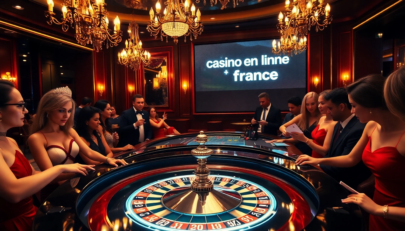 Des joueurs profitant d'un jeu palpitant dans l'ambiance glamour d'un casino en ligne France.