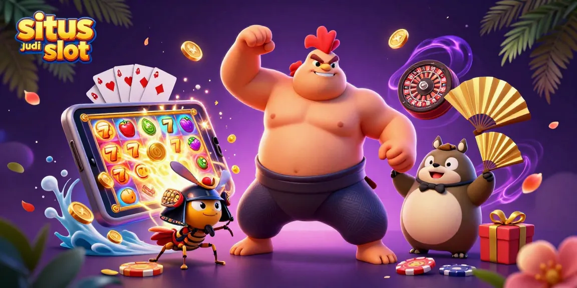 Menangkan permainan situs judi slot dengan ilustrasi kasino 3D yang penuh aksi.
