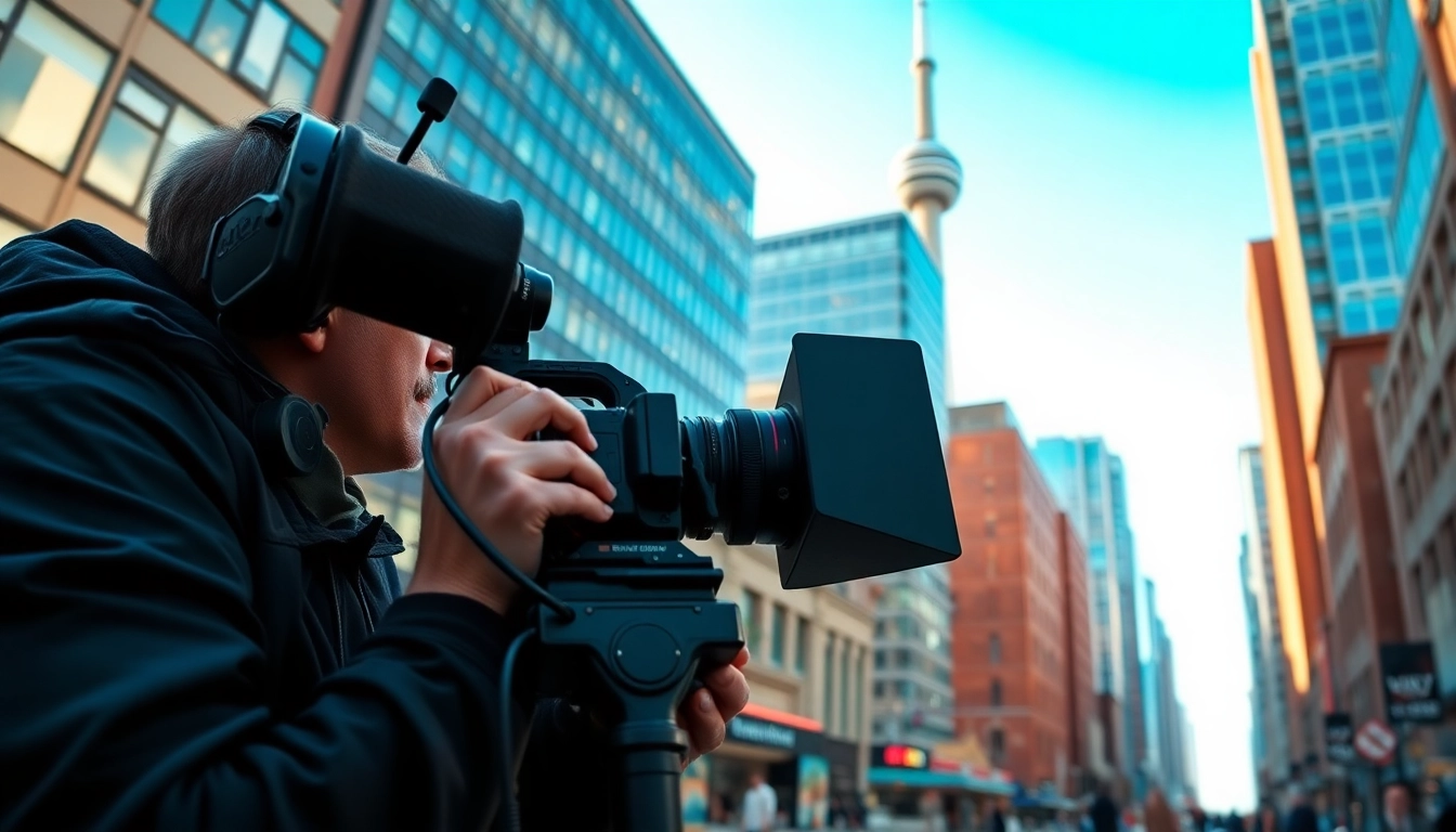 Experience exceptional commercial videography toronto with a videographer capturing urban life in action.
