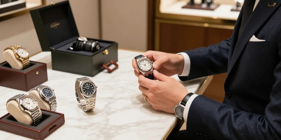 Experience the allure of high-quality replica watches at a luxurious display, showcasing craftsmanship.