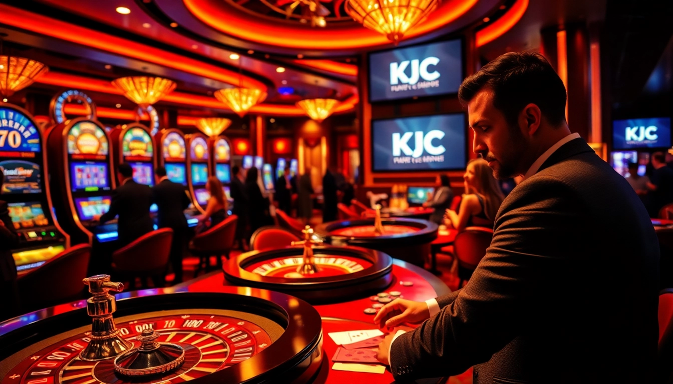 Players engaging with casino games at KJC, showcasing excitement and strategy in gambling.