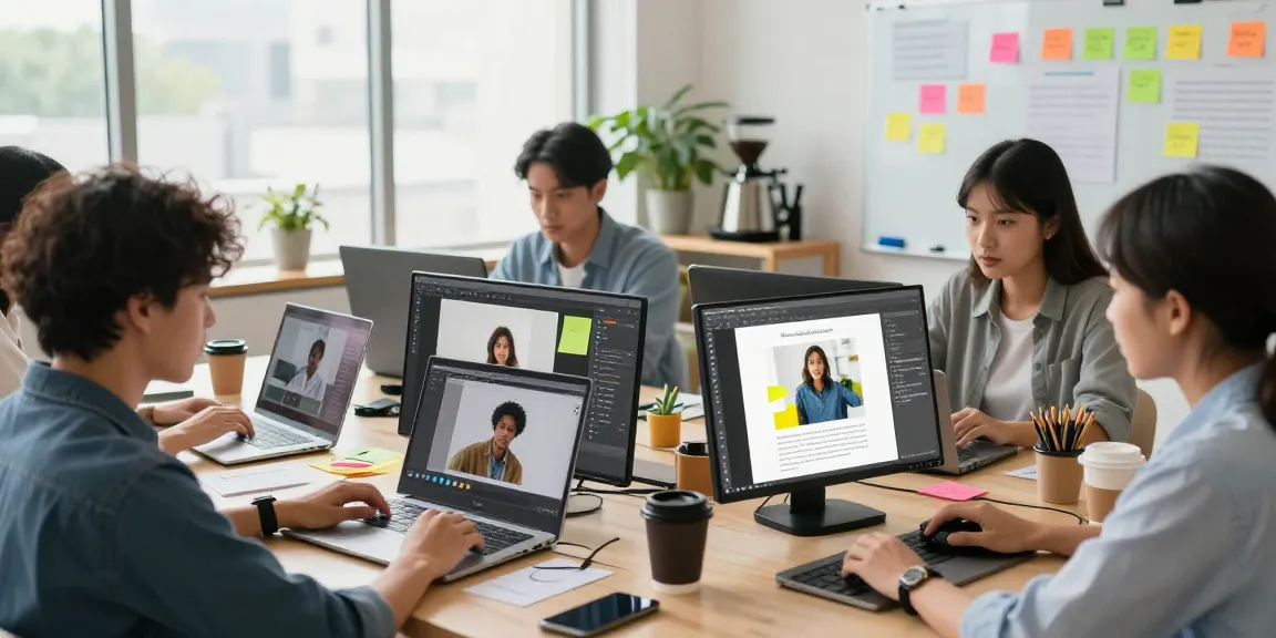Group using Snipaste for efficient 截图软件下载 in a modern office workspace.