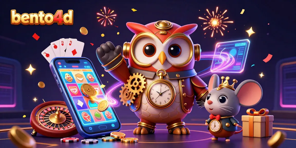 Terlibat dalam permainan mengasyikkan dengan bento4d saat burung hantu dan tikus jam berputar menikmati strategi slot yang menang.