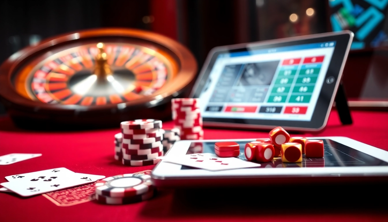 Casino en ligne France : Interaction avec une table de casino luxueuse et une roue de roulette passionnante.