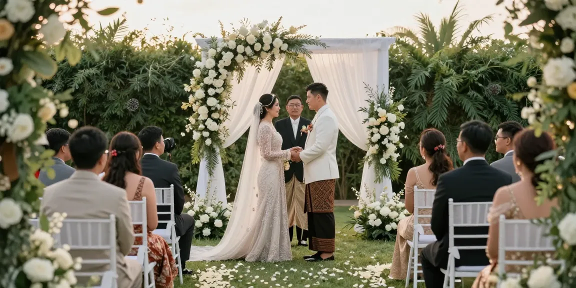 rokok88 login for the best religious wedding venue settings, couples exchanging vows in an elegant ceremony.