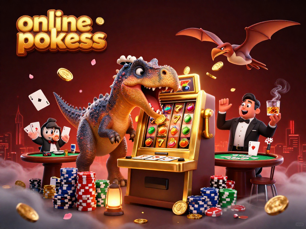 Catch the action of online pokies as a pachycephalosaurus hits a jackpot with coins flying!