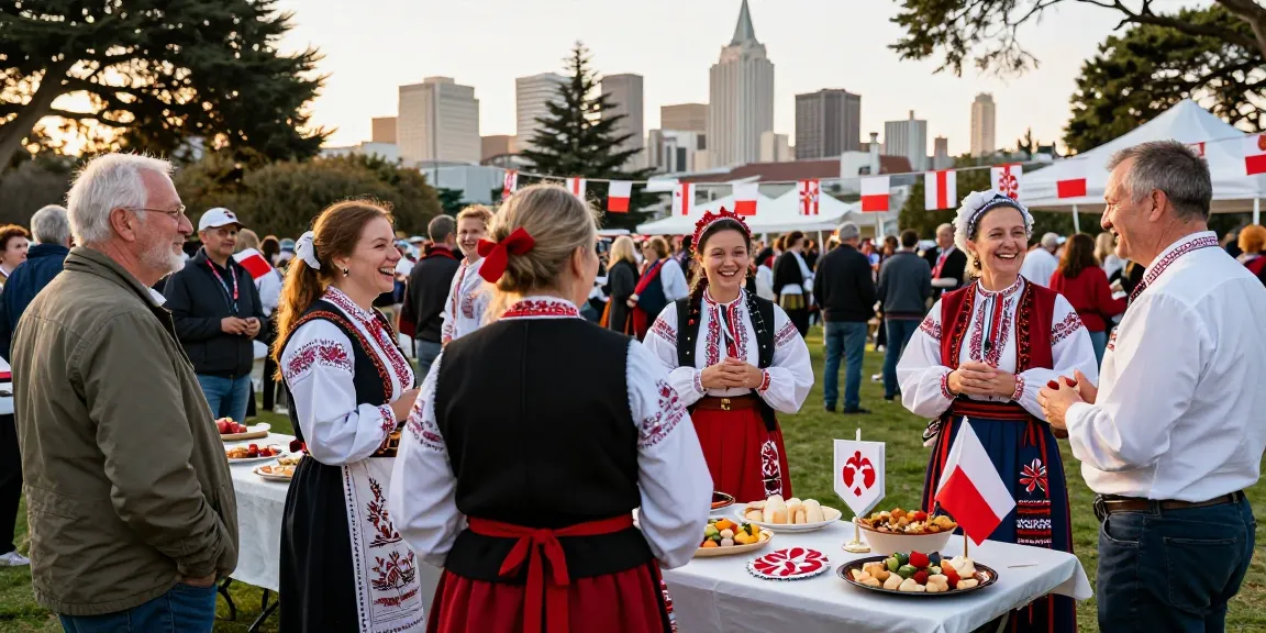 Polish community gathering at https://www.sfpol.com/ in San Francisco celebrating cultural heritage.
