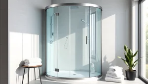 Erleben Sie die sonni Duschkabine in einem modernen Badezimmerambiente mit eleganter Glasfront.