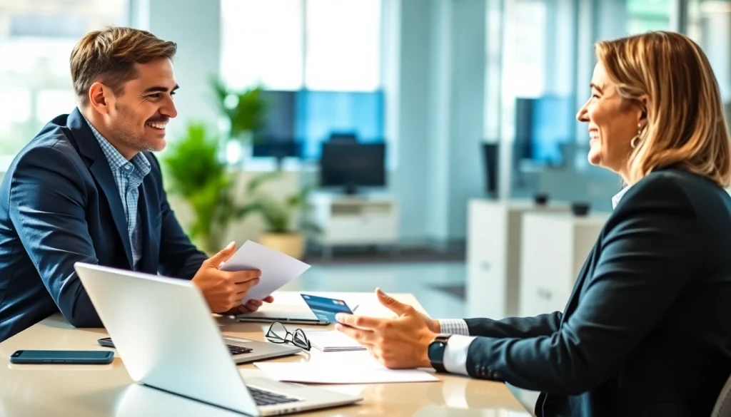 카드 한도 현금화를 위한 금융 전문가와의 상담 장면