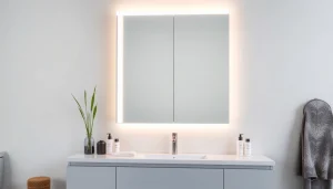 Der sonni Spiegelschrank mit modernem Design und LED-Beleuchtung im Badezimmer präsentieren