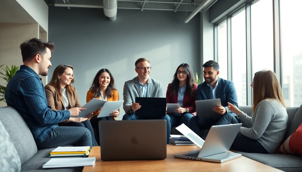 Engage in a business coaching service with a professional coach in a collaborative office setting