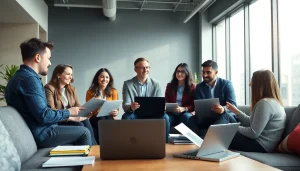 Engage in a business coaching service with a professional coach in a collaborative office setting