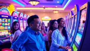 Exciting scene of Kode4d slot players enjoying vibrant gaming experience online