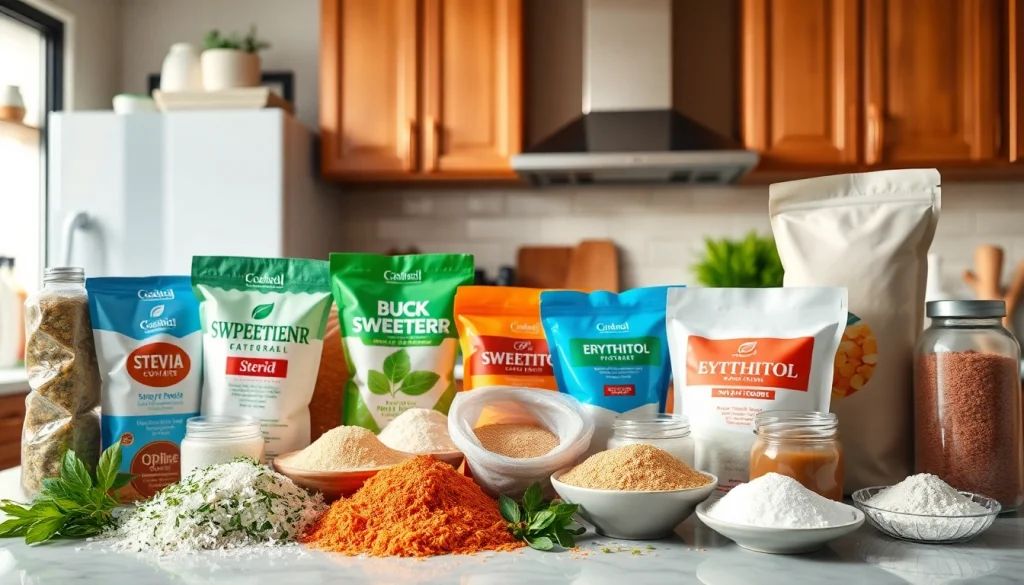 Explore bulk sweetener options displayed in an inviting kitchen setting.