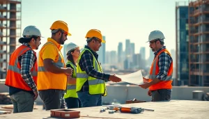 Contractors from the southern california contractors association collaborating on a construction project.