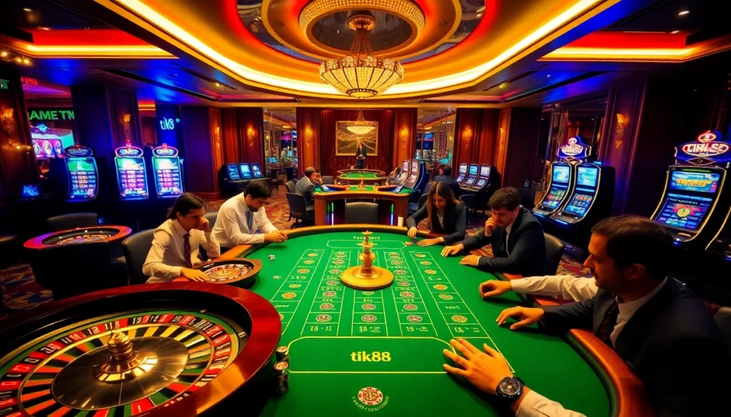 Người chơi hào hứng tham gia vào các trận đấu đầy kịch tính tại các bàn casino sôi động của Tik88.