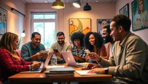 Discover new OnlyFans creators in a dynamic digital workspace with diverse content creators collaborating.