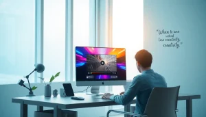 Experience the video to promptgenerator technology with vibrant AI video prompts and a modern workspace.