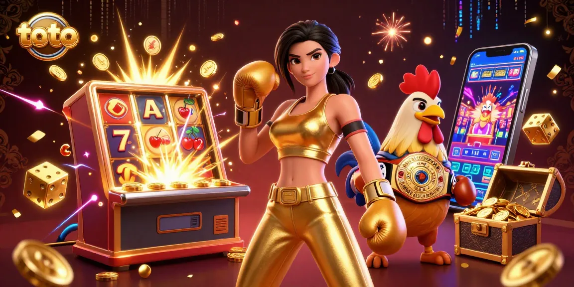 Spin the reels and win with toto in this dynamic casino scene full of energy and excitement.