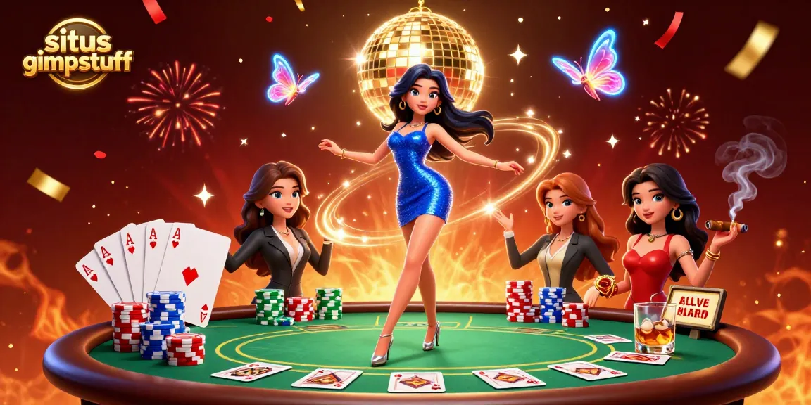 Experience high-energy gaming action with situs gimpstuff amid vibrant casino elements and lively characters.