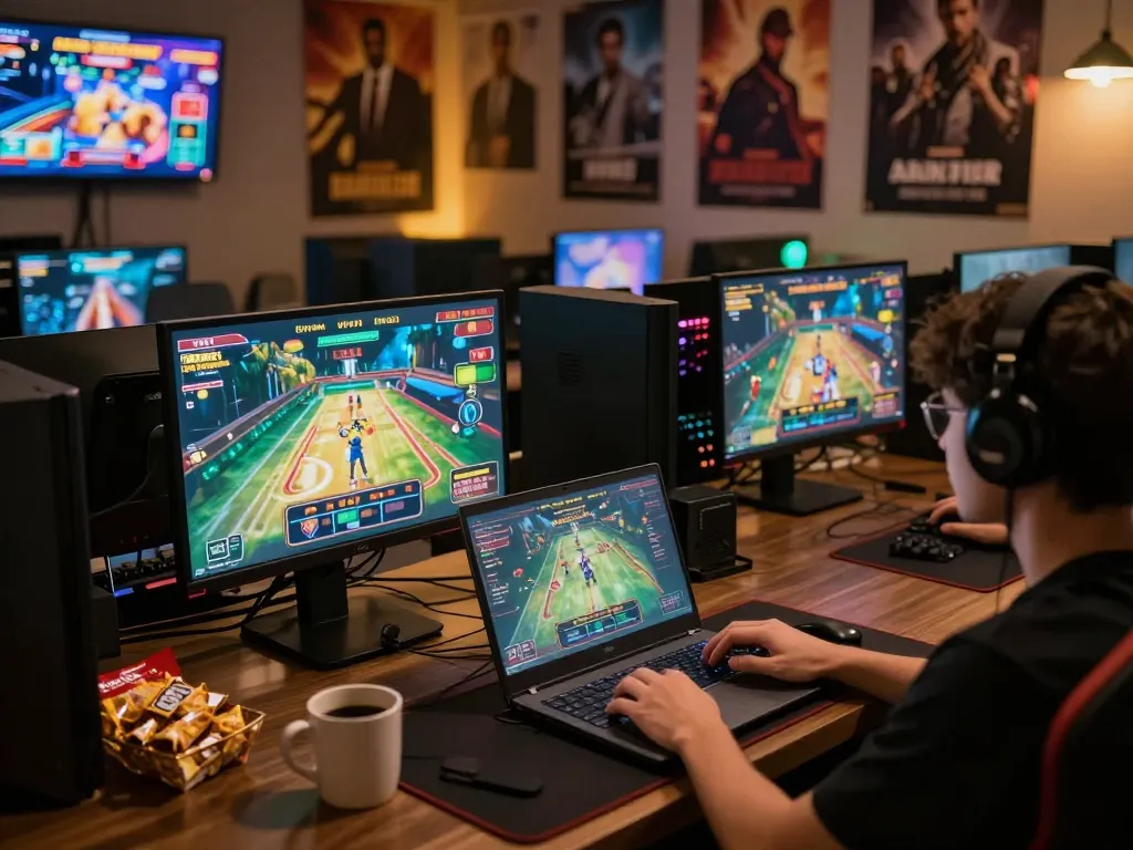 Engaging on ดูหนังออนไลน์ while enjoying a complete online casino experience in a cozy home setup.