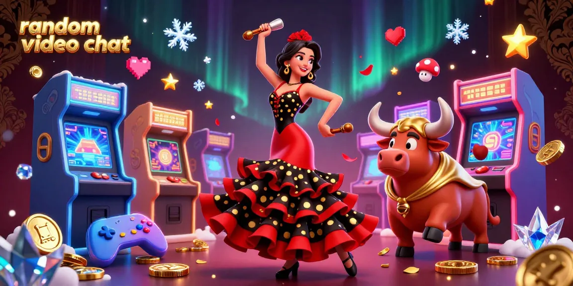 Engage in fun random video chat experiences with friends in this vibrant, game-inspired scene.